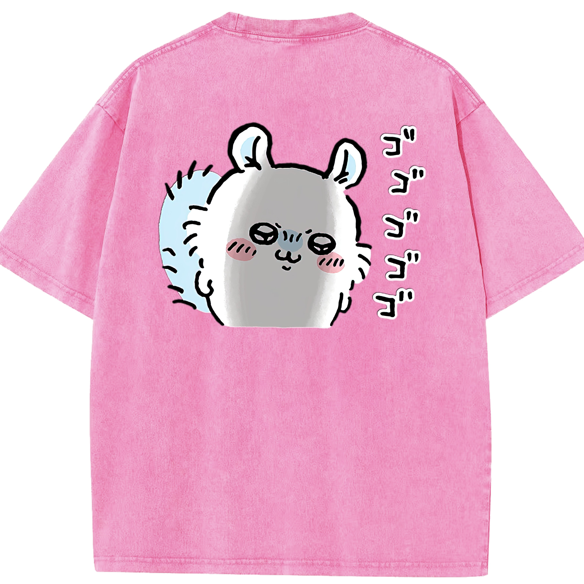 （画像用） ちいかわ モモンガ Chii-kawa Momonga 綿100% ヴィンテージ風 半袖Tシャツ（背面プリント）